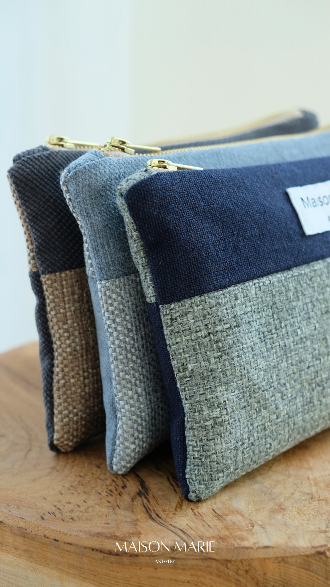 Pochette Marineblauw - Grijs