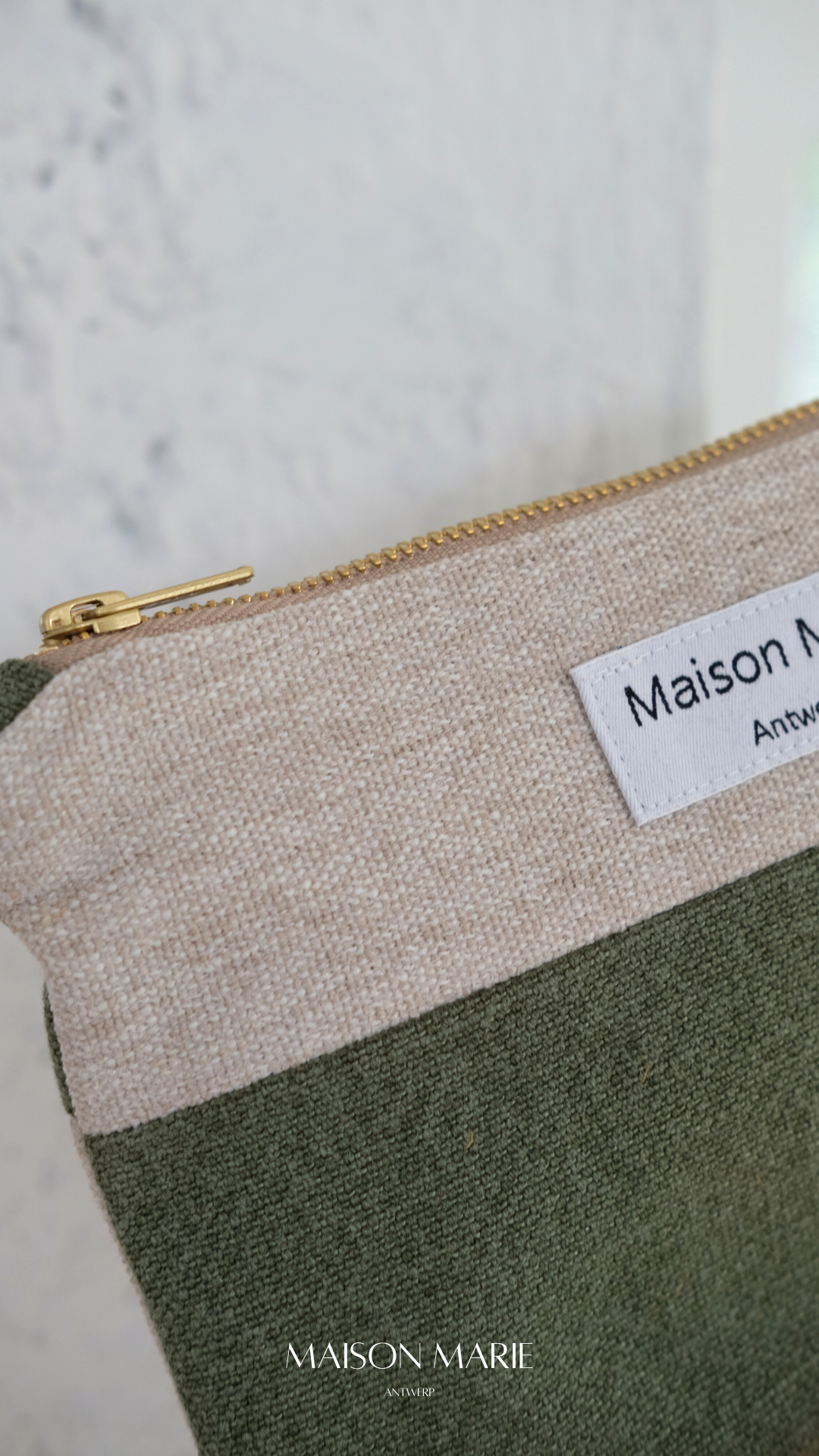 Pochette Khaki-groen - beige
