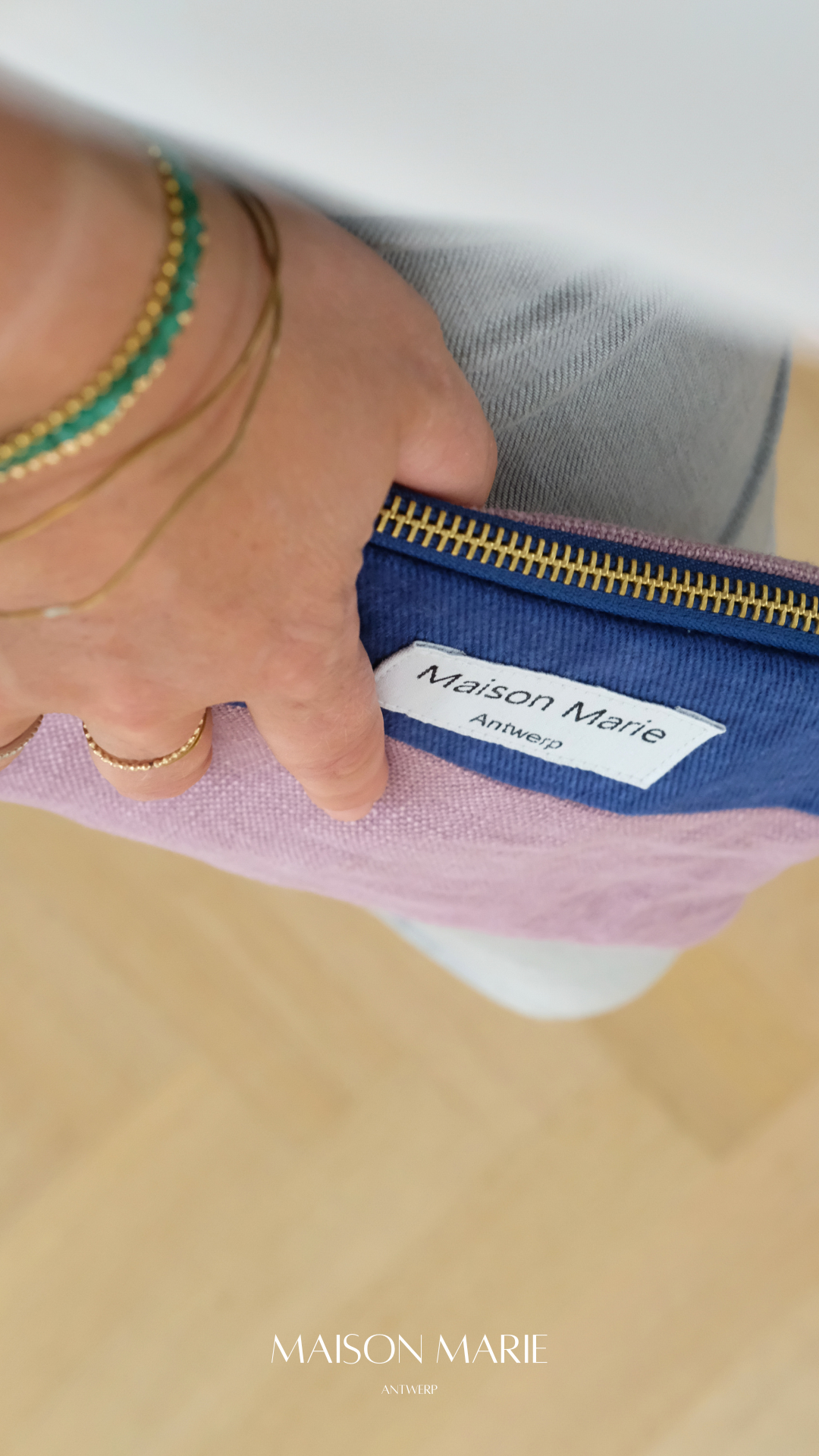 Pochette blauw - lila