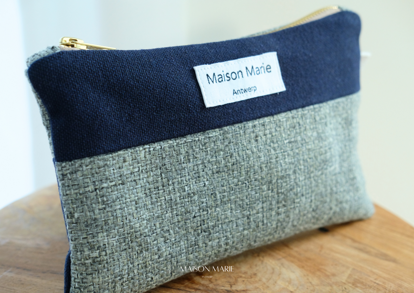 Pochette Marineblauw - Grijs