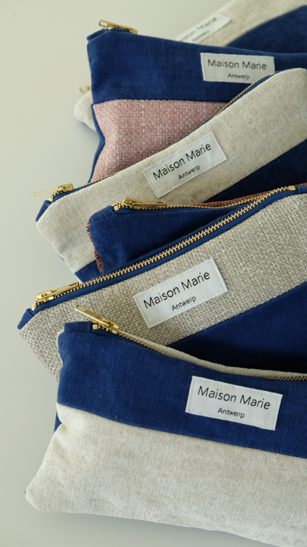 Pochette Blauw - Beige