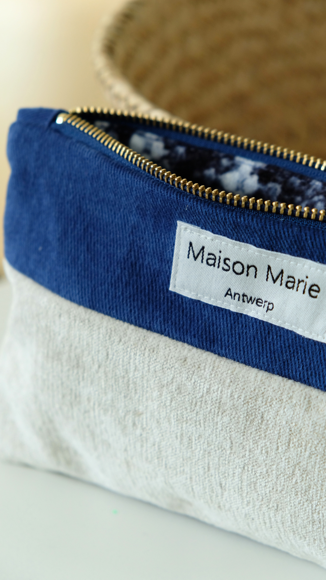Pochette Blauw - Beige