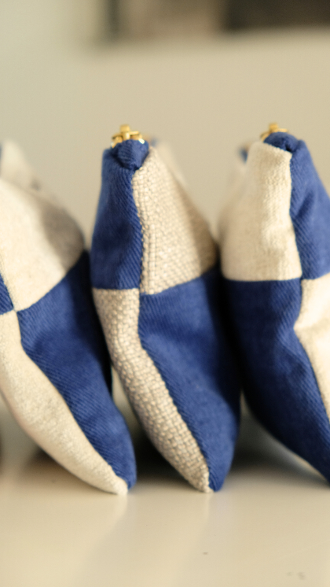 Pochette Blauw - Beige
