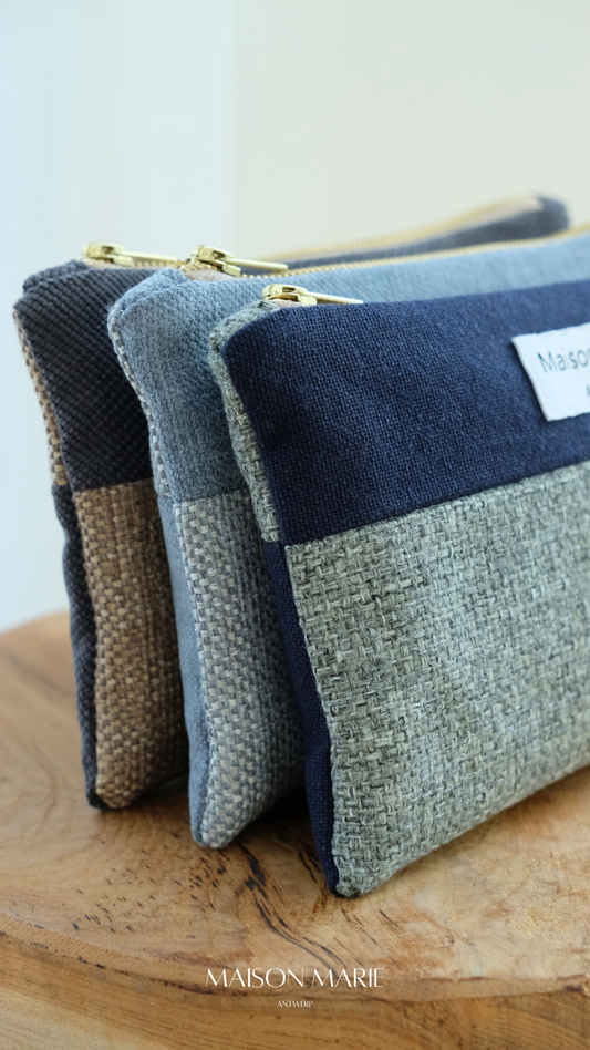 Pochette Marineblauw - Grijs
