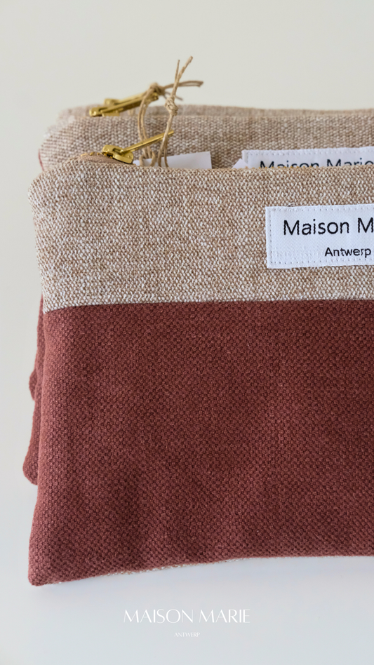 Pochette Limited Edition Burgundy - Khaki beige