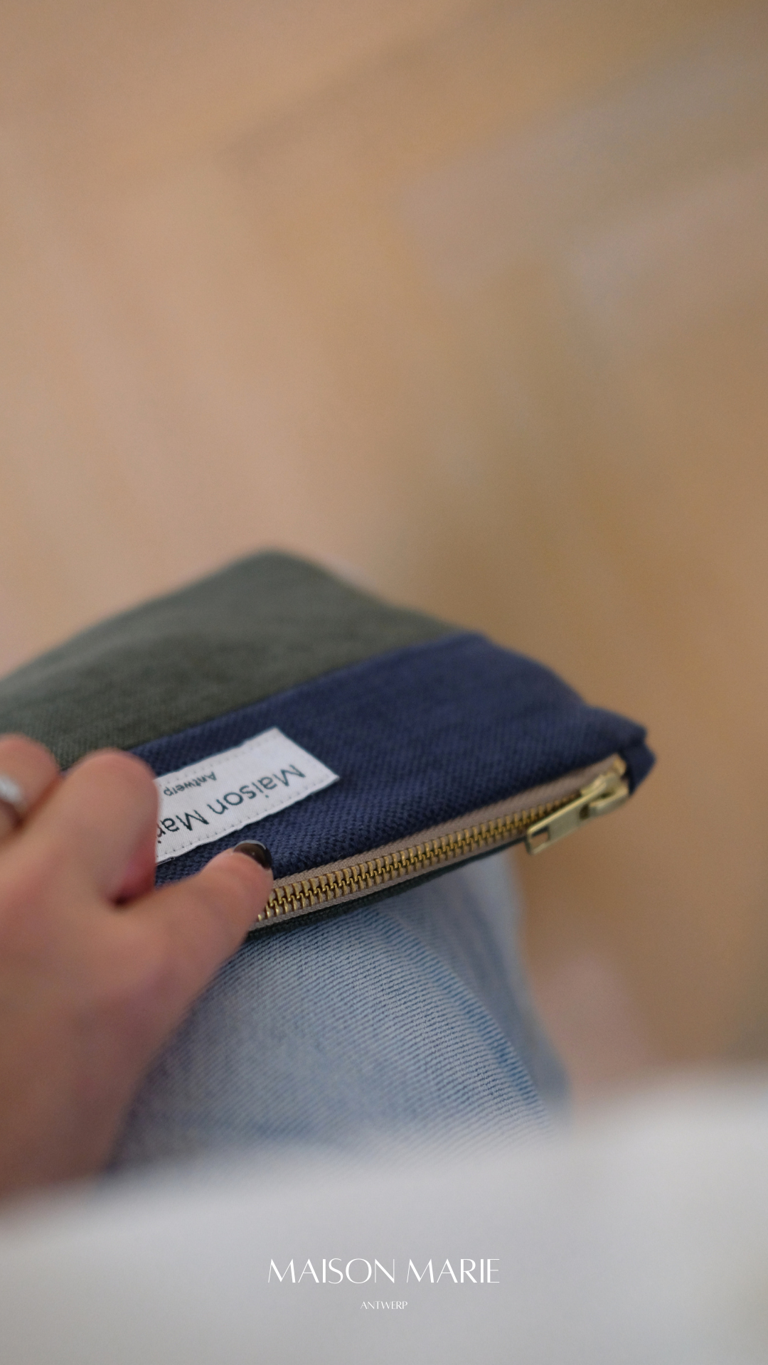 Pochette Limited Edition Marineblauw-Khaki